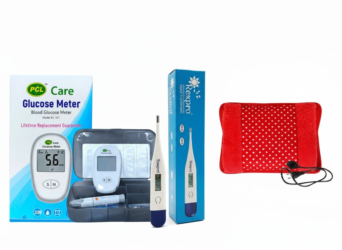 PCL Care Glucose Monitor+Thermometer+Hot Water Bag