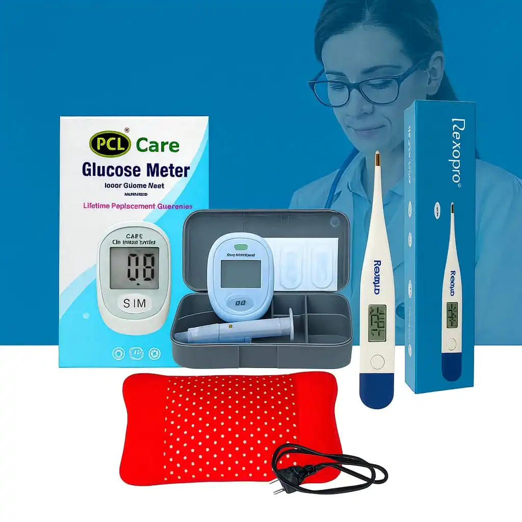 Glucose Meter + Digital Thermometer + Electric Hot Water Bag